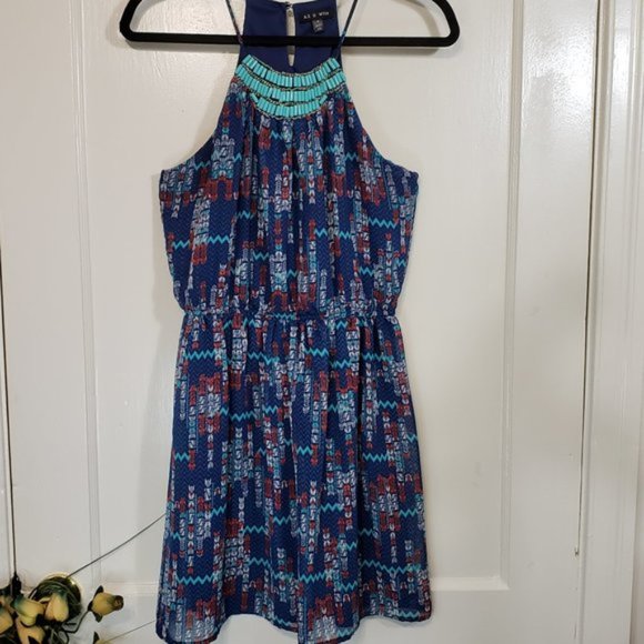 As U Wish Dresses & Skirts - As U Wish beaded collar halter mini dress Medium